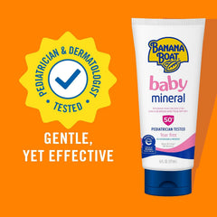 Banana Boat 100% Mineral Baby Sunscreen Lotion SPF 50 Twin Pack | SPF 50 Sunscreen for Babies, Baby Sunblock Lotion, Oxybenzone Free, 6oz each