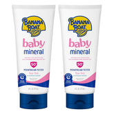 Banana Boat 100% Mineral Baby Sunscreen Lotion SPF 50 Twin Pack | SPF 50 Sunscreen for Babies, Baby Sunblock Lotion, Oxybenzone Free, 6oz each