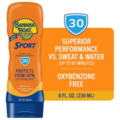 Banana Boat Sport Ultra SPF 30 Sunscreen Lotion, 8Fl Oz | Sport Sunscreen SPF 30 Lotion, Sunblock, Skin Sun Protection, Water Resistant Sun Care, 8Fl Oz