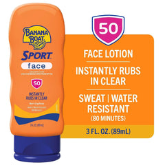 Banana Boat Sport Sunscreen for Face, SPF 50, 3Fl Oz, Banana Boat Sunscreen SPF 50, Travel Size, Sunblock, Mini Sunscreen for Dry Skin Face, 3Fl Oz