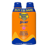 Banana Boat Sport Ultra SPF 50 Sunscreen Spray | Banana Boat Sunscreen Spray SPF 50, Water Resistant, Oxybenzone Free, Sunblock, 6oz each Twin Pack