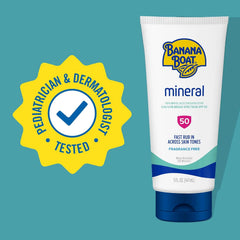 Banana Boat Mineral Sunscreen SPF 50 Lotion, 5Fl Oz | Zinc Oxide Sunscreen Lotion, Beach Essentials, SPF 50 Sunblock, 5Fl Oz