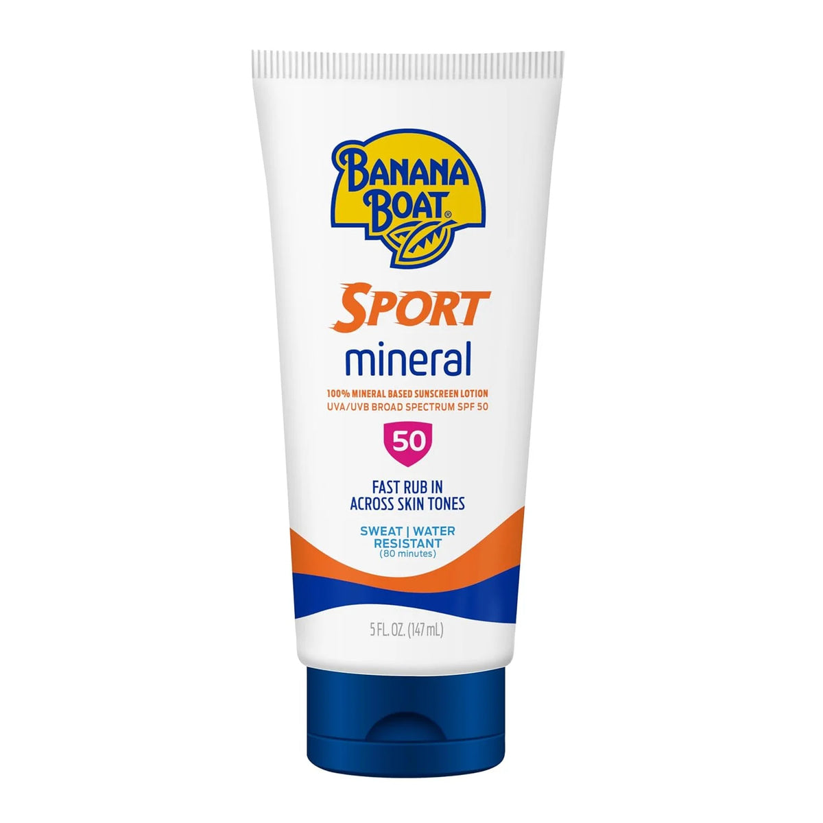 Banana Boat Sport Mineral Sunscreen SPF 50 Lotion, 5Fl Oz | Zinc Oxide Sunscreen Lotion, SPF 50 Sunblock, 5Fl Oz