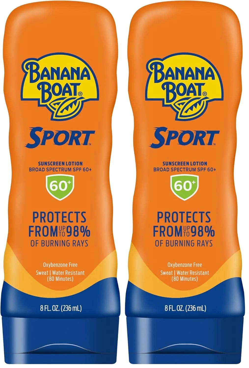 Banana Boat Sport Sunscreen Lotion, SPF 60, 8oz (Pack of 2)
