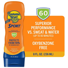 Banana Boat Sport Ultra SPF 60 Sunscreen Lotion, 8Fl Oz | Sport Sunscreen SPF 60 Lotion, Sunblock, Skin Sun Protection, Water Resistant Sun Care, 8Fl Oz